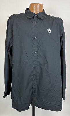 Taco Bell Shirt Men XLT TALL Black Long Sleeve Button Down Employee Uniform