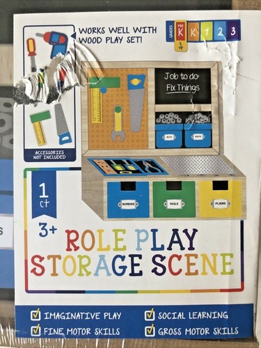 Horizon Group Role Play Storage Scene Wooden Tool Box Ages 3+ - Picture 4 of 4