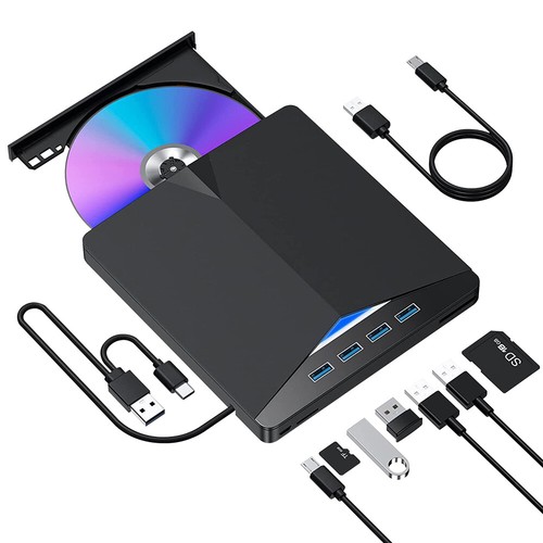 DVD CD RW USB External CD RW Disc Burner Drive Reader Windows 7 10 11 Laptop PC - Afbeelding 16 van 22
