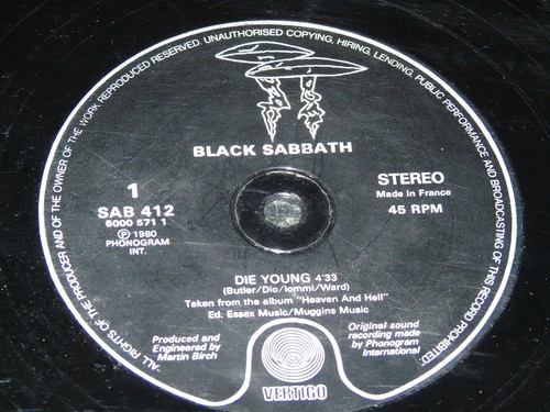 BLACK SABBATH - Die Young - 1980 UK 2-track 12" vinyl single - Imagen 4 de 6
