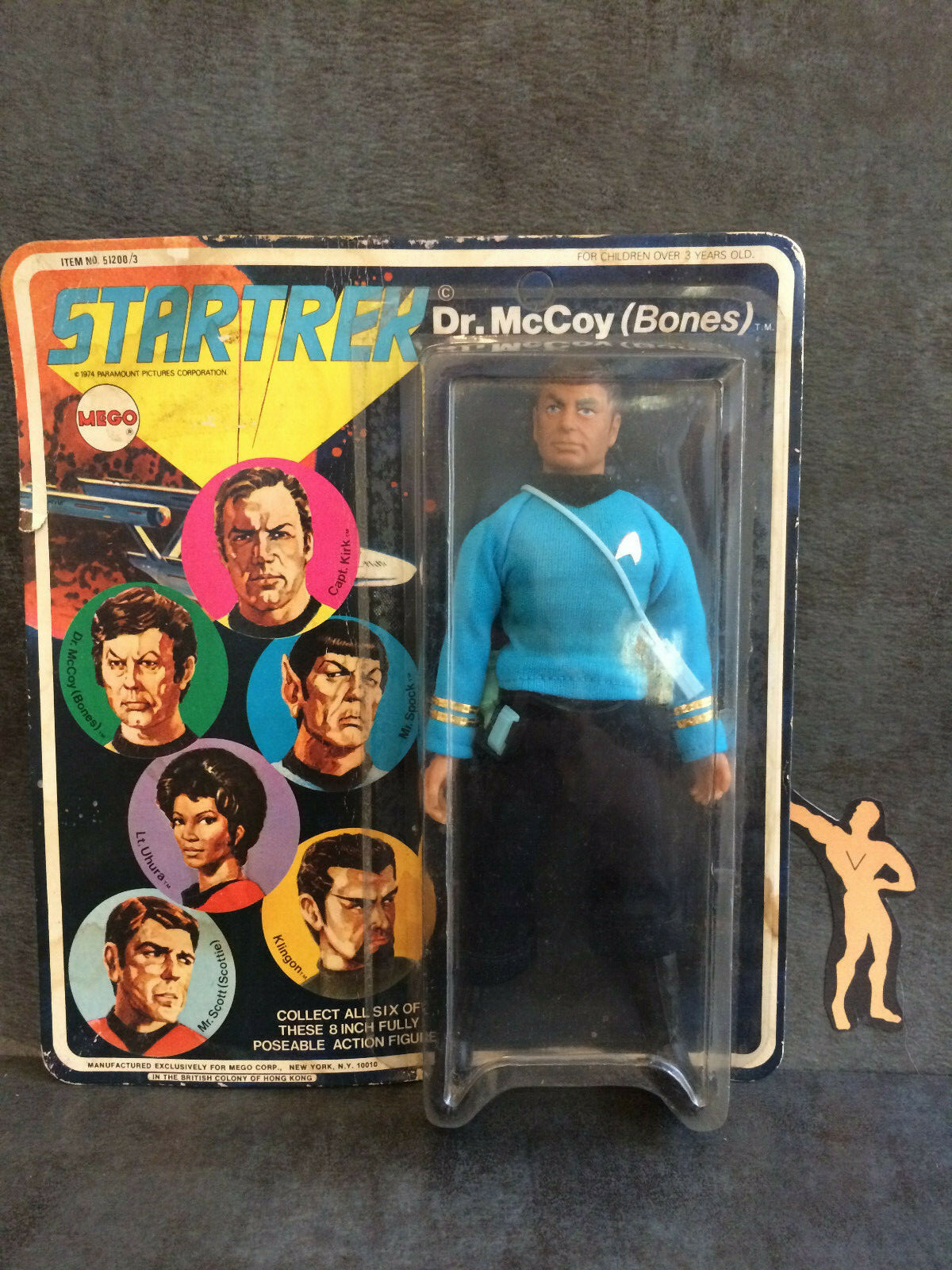 Vintage Mego Star Trek Dr. Bones McCoy Action Figure 1974 unpunched unopened Vintage Mego Star Trek Dr. Bones McCoy Action Figure 1974 unpunched unopened