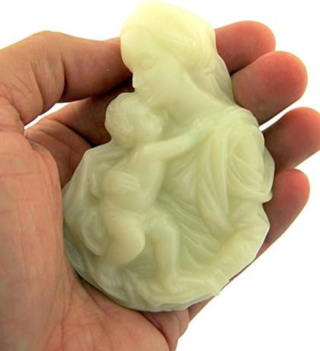 Religious Gifts Virgin Mary Madonna and Child Figurine Glow in the Dark Wall Pla - Picture 2 of 12