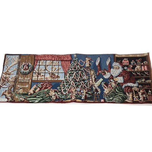 Needlepoint Weihnachten Santa Urlaub Tischläufer 34 Zoll Rechteck Baum Rentier - Bild 1 von 8