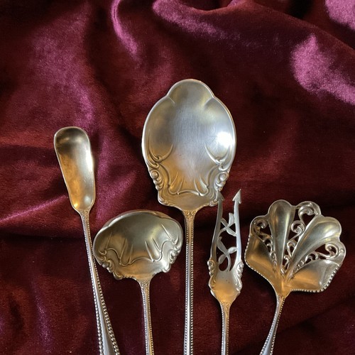 Lot de 5 pièces de service CANTERBURY by Towle Sterling - Lavage doré - Très victorien !! - Photo 5 sur 5