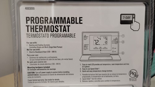 Ace Heating & Cooling Touch Screen Programmable Thermostat 4693099 Sealed.(03) - Picture 6 of 7