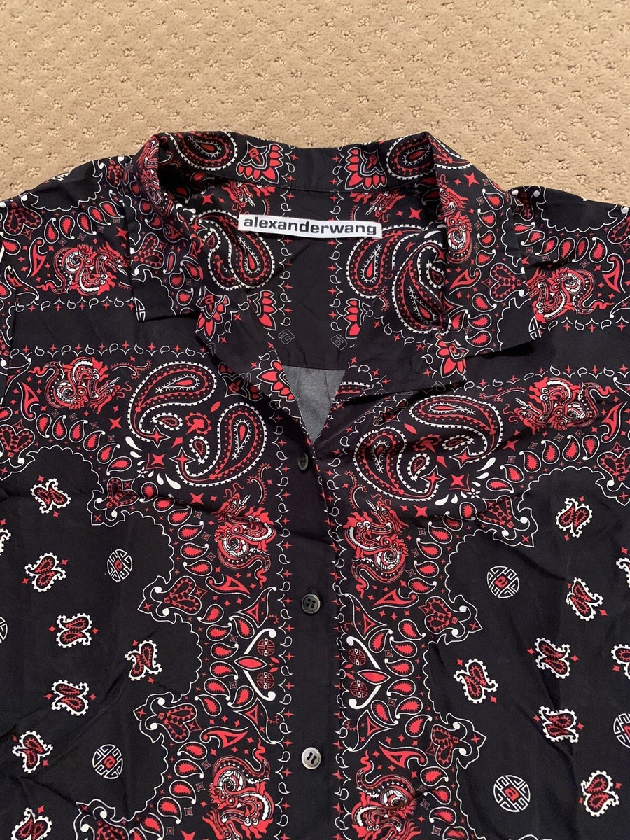 Alexander Wang Bandana Print Hawaiian Shirt Button Up 100