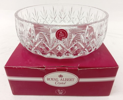 ROYAL ALBERT Kristall, dekorative 8" VICTORIA klare Kristall Obstschale, verpackt