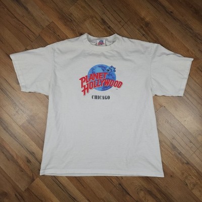 Vintage Planet Hollywood T-Shirt Mens XL White Chicago Graphic Tee USA Made 90s