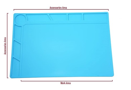 Tappetino riparazione saldatura silicone isolamento termico antistatico telefono PC lavoro scrivania pad - Foto 4 di 8