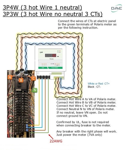 DAE P256-600 KIT, 600A,RS485, UL kWh Submeter, 3Phase, 277/480V, 3 Split Core CT - Picture 5 of 7