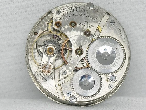 ANTIQUE 16S WALTHAM 17 JEWEL GRADE 625 POCKET WATCH MOVEMENT & DIAL, RUNNING!