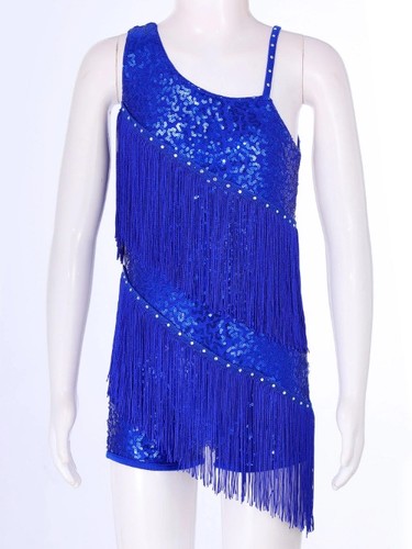 Sequins Latin Dance Dress Shiny Tassel Leotards Professional Dancing Costume - Bild 23 von 37