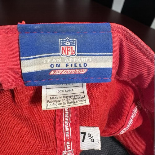 Gorra ajustada Kansas City Chiefs 7 3/8 Reebok NFL On Field gorra de lana roja de colección - Imagen 7 de 8