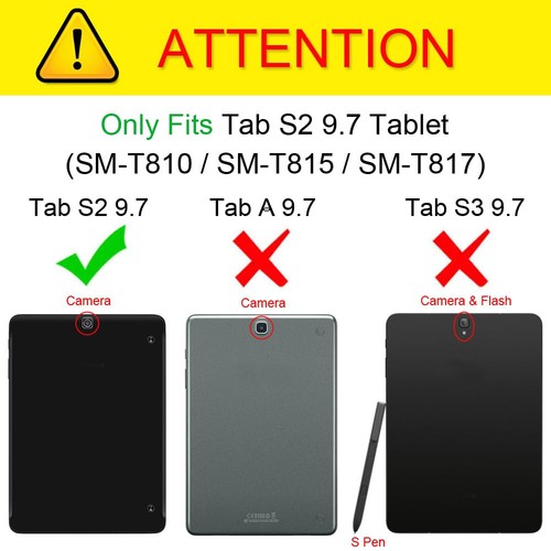Keyboard Case for Samsung Galaxy Tab S2 9.7 - Slim Fit Stand Cover with Magne... - Picture 2 of 9