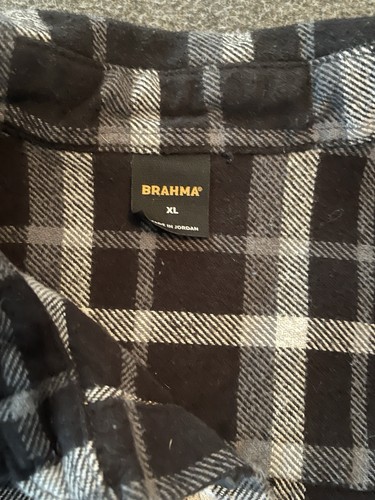 Herren Brahma schwarz kariertes Flanellhemd schwer warm Outdoor - Größe XL - Bild 2 von 5
