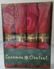 Four Beautiful Red Napkins/ Golden Napkin Rings / Christmas Table Decor