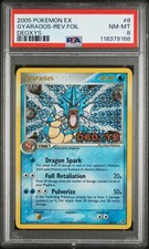 2005 POKEMON EX DEOXYS #8 GYARADOS-REVERSE FOIL PSA 8