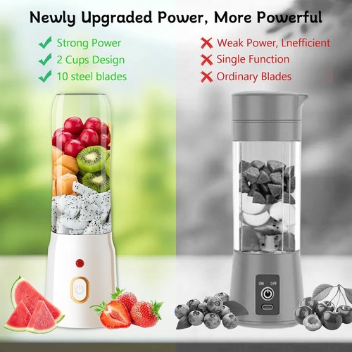 Portable Blender for Shakes and Smoothies 450ml Travel Smoothie Juicer+Cup & Lid - Picture 2 of 17