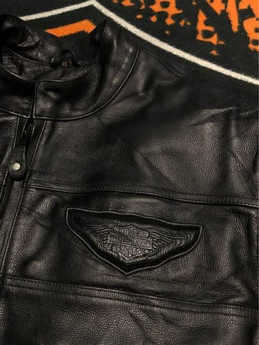Harley-Davidson Riding Leather Jacket XL Men, Armor, Removable Liner, Embroidery - Picture 7 of 9