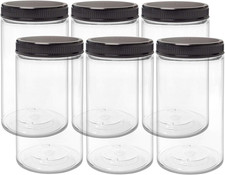 Ljdeals 32 Oz Clear Plastic Jars with Lids, Storage Containers, Wide Mouth PET M
