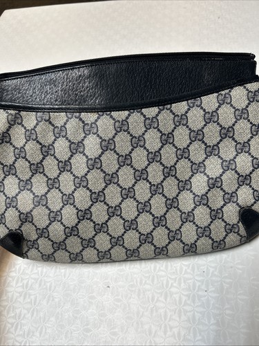 VINTAGE authentische Gucci GG Monogramm Handtasche Crossbody/Clutch blau ohne Riemen - Bild 5 von 24