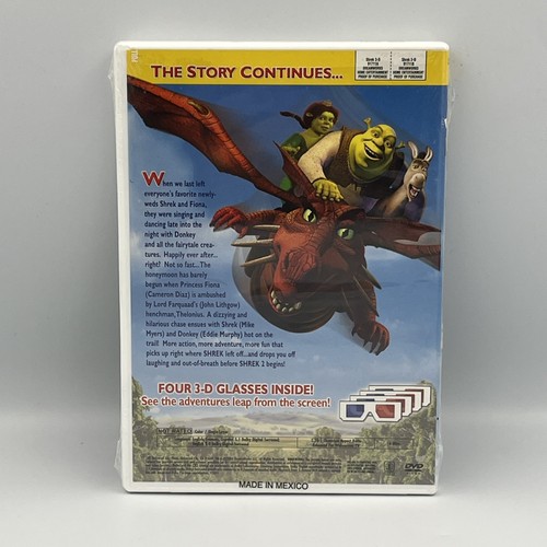 Shrek 3-D The Adventure Continues DVD New Sealed 4 Pairs of Glasses - Picture 2 of 5
