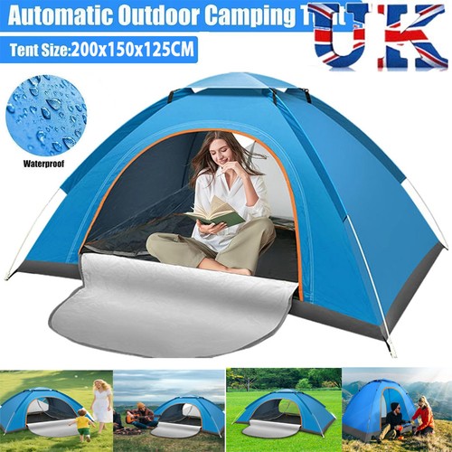 2-3 Man Automatic Instant Double Layer Pop Up Camping Hiking Tent Waterproof NEW - Picture 2 of 17