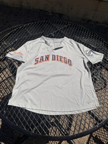 San Diego Padres Hemd Herren Extra Large grau Tony Gwynn Henley Throwback 90er