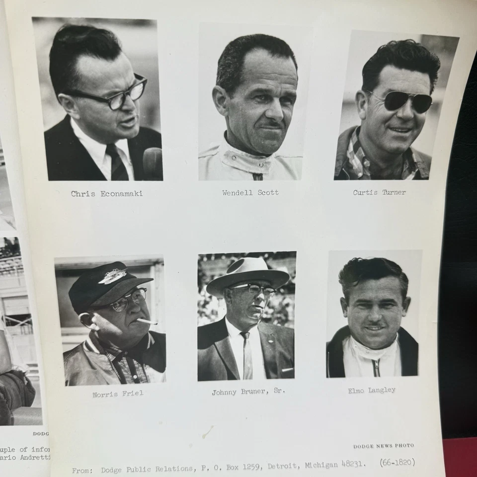 1966 Indy Racing Dodge Press Photos Mario Andretti Others B&W Originals - Image 3 of 4