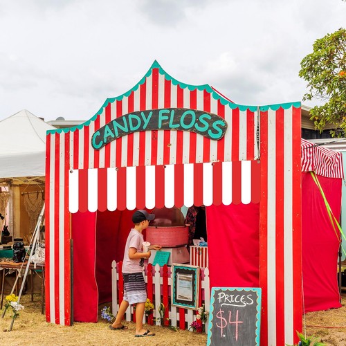 5 Pcs Carnival Tent Circus Carnival Hanging Decorations Red and White Striped... - Picture 6 of 7