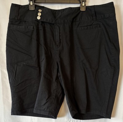 Women s Goddess Shorts Plus 44x10 Black Casual Comfort Pockets Stretch Walking
