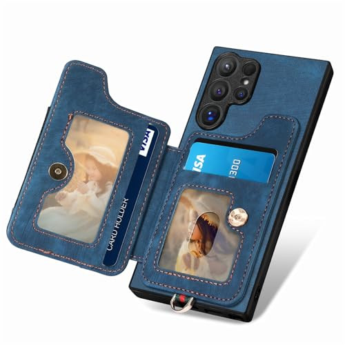 for Samsung Galaxy S25 Ultra Case with Card Holder for Woman Man,PU Leather - Imagen 3 de 5
