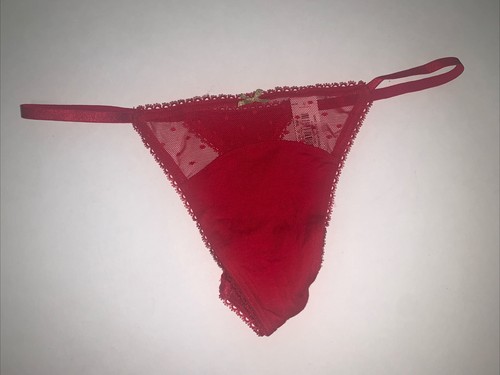 2 Panty Tanga Victoria's Secret Rojo Negro Malla Lunares Cobertura Mínima Nuevo con Etiquetas S - Imagen 3 de 16