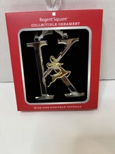 Regent Square Collectible Ornament Initial Cursive K Letter European Crystals