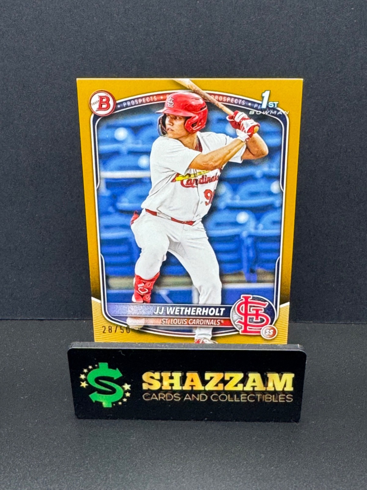 2025 Bowman 1st JJ WETHERHOLT Gold Paper /50 Cardinals Prospect BP-22