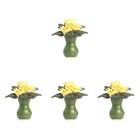 4 Pieces Miniatur Blumen Mini-Gartendekoration Kleiner Blumenpot