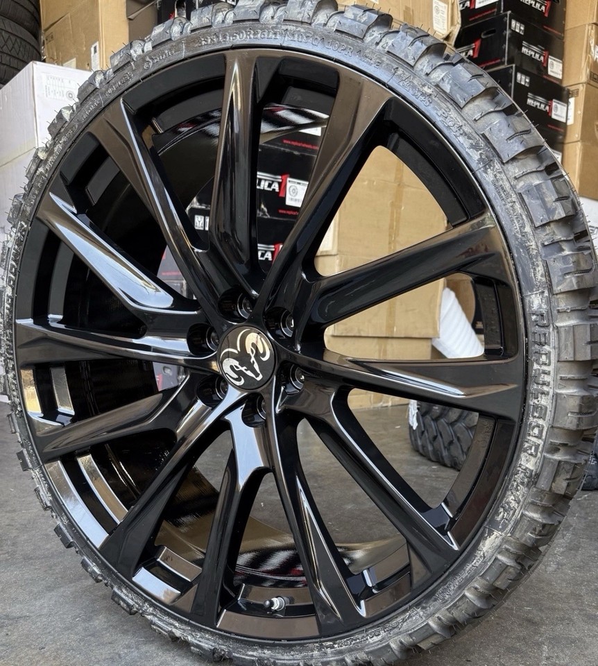 26'' inch BLACK WHEELS 33'' MUD MT TIRES Fits DODGE RAM 1500 6lug ...