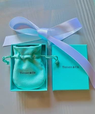 Tiffany & Co Empty Small Blue Gift Box/Travel Pouch/Ribbon 3pc set