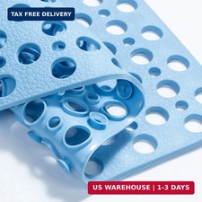 Non Slip Bathtub Mat Soft TPE Bath Shower Mat Drainage Suction Cups Protectio...