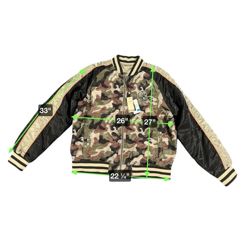 NWT Members Only Reversible Camo Black Gold Satin Skull Jacket Men’s Size XLarge - Picture 11 of 11