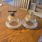 Vintage  Glass perfume Bottles clear gold grey. — photo 2