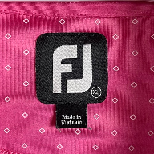 FootJoy Men’s XL Golf Polo Pink Square Print Tour Collar Performance Shirt - Picture 6 of 7