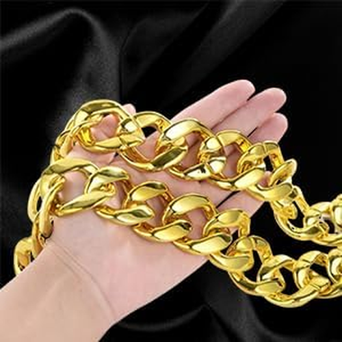 Große Goldkette Halskette für Herren: Fake Chunky Goldkette Kostümzubehör, Hip H - Bild 8 von 12