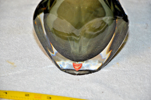 1950's Nils Landberg Orrefors smoke Sommerso Scandinavian art glass bottle vase - Picture 3 of 7