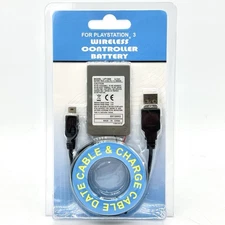 Sony PlayStation 3 Ps3 1800mAh Controller Replacement Battery + Charging Cable