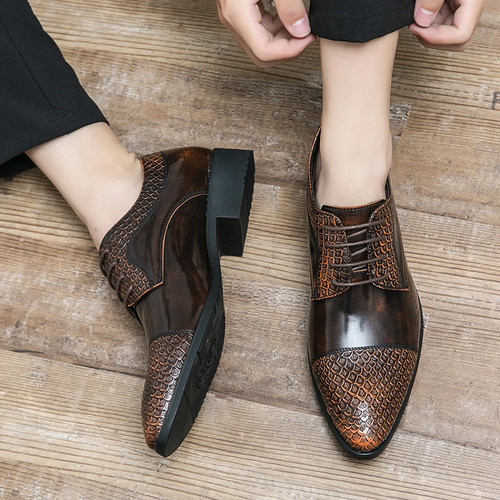 Freizeit Leder Schuhe für Herren Nachtclub Formell Business Retro Mode Schuhe - Bild 9 von 25