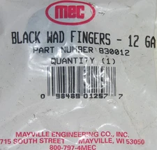 MEC Wad Fingers 12 Gauge Black Plastic #830012