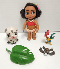 Disney Animators Collection 5  Moana Mini Doll w/ Pua Heihei Turtle and Leaf