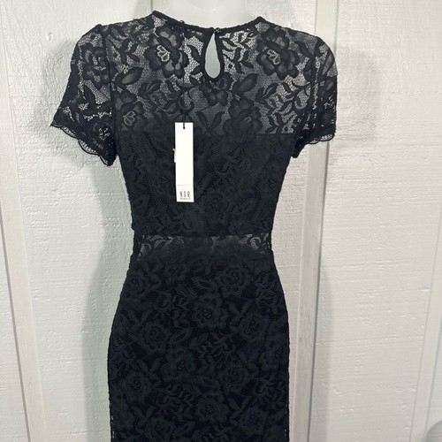 NSR Black Lace Overlay Dress with Peekaboo Waist Size XS NWT - Picture 4 of 16