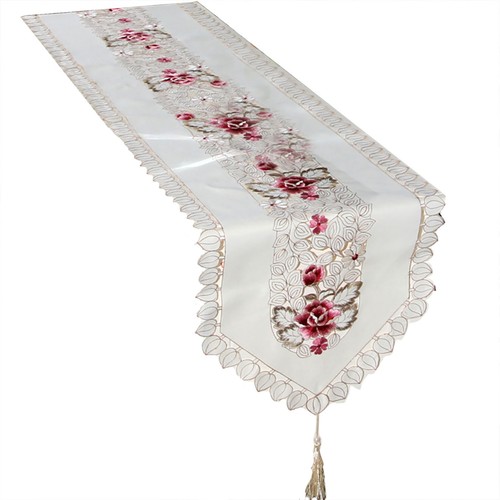 Tischläufer Bestickt Spitze Stoff Ersatz Esszimmer Küche Landhausstil Party - Bild 1 von 10